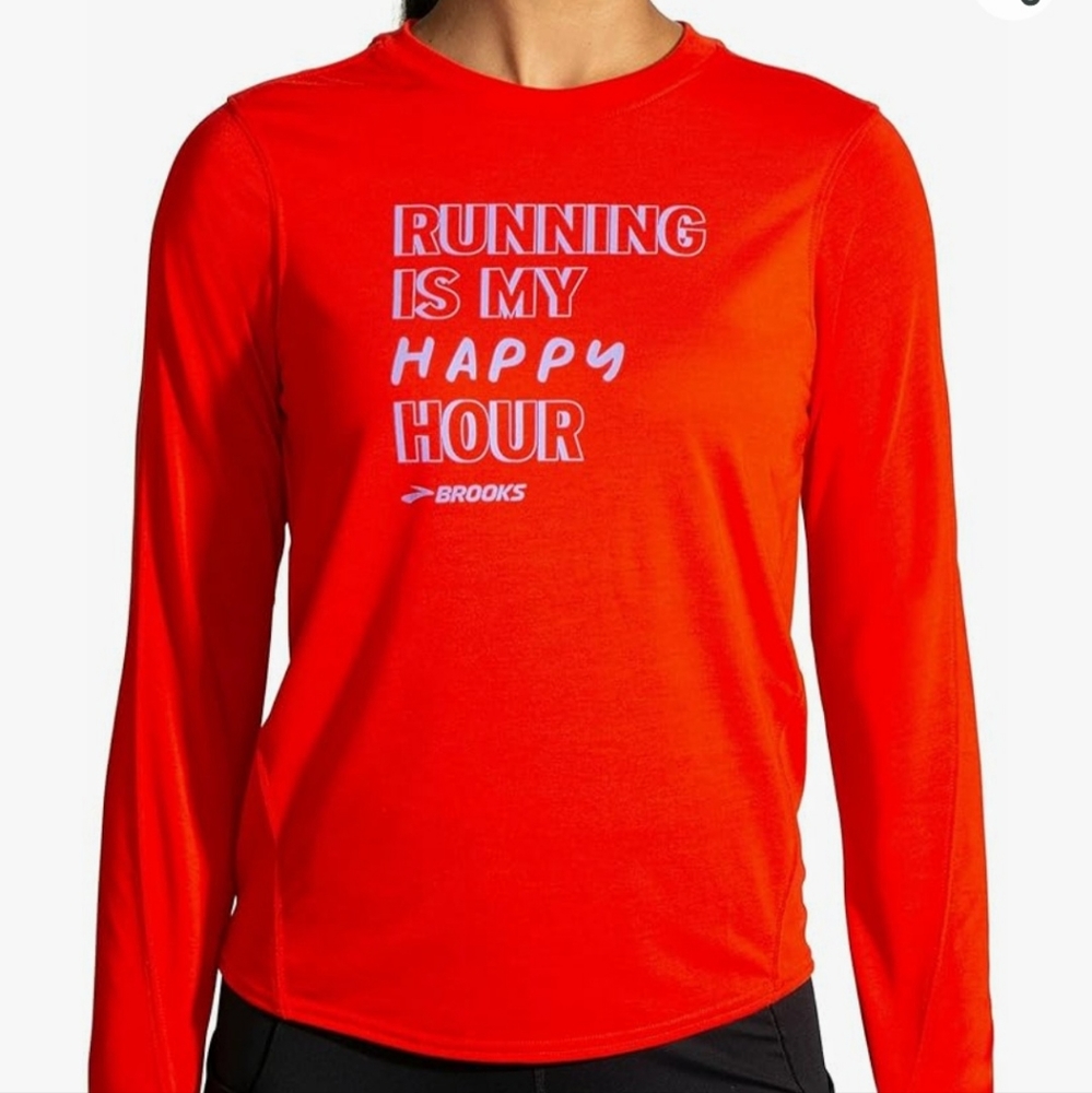 Brooks Distance Graphic Long Sleeve Jamberry/Happy Hour LG (US Women's 12-14)